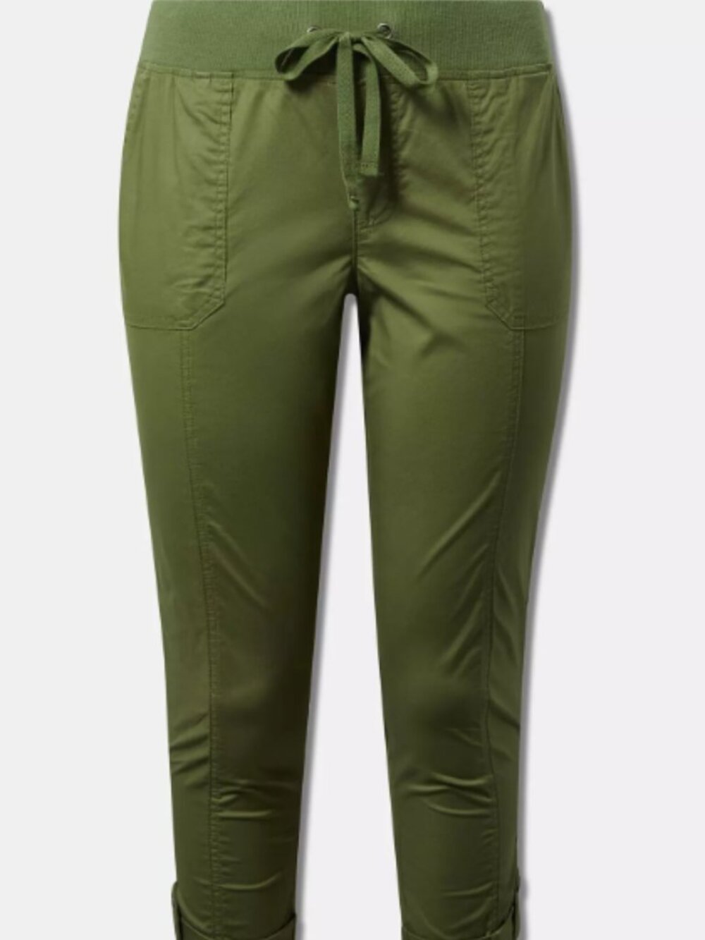 Torrid Olive Pull-On Convertible Poplin Crop Pant (3X)